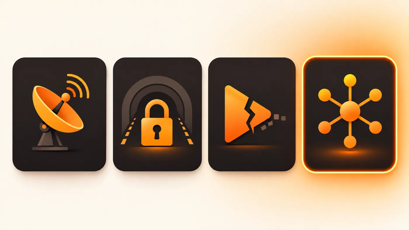 Four option cards, the last one highlighted with an orange gradient border