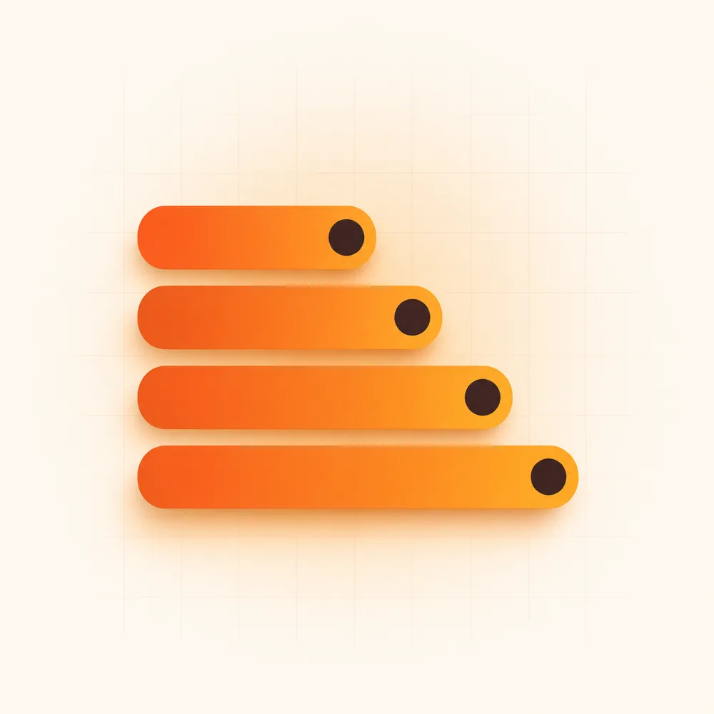 Four ascending bars showing the bandwidth each quality step needs